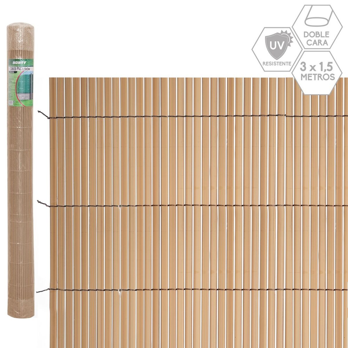 Bigbuy Garden Schutting Bruin Pvc 1 X 300 X 150 Cm