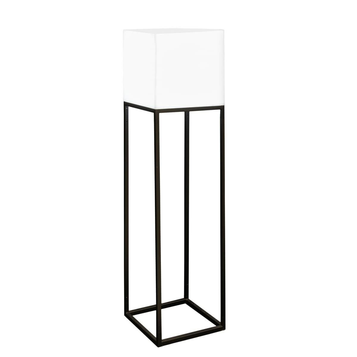 Bigbuy Home Vloerlamp Block Wit Grijs Polyethyleen Staal 38 X 38 X 155 Cm