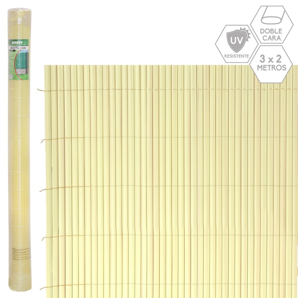 Bigbuy Garden Schutting Beige Pvc 1 X 300 X 200 Cm