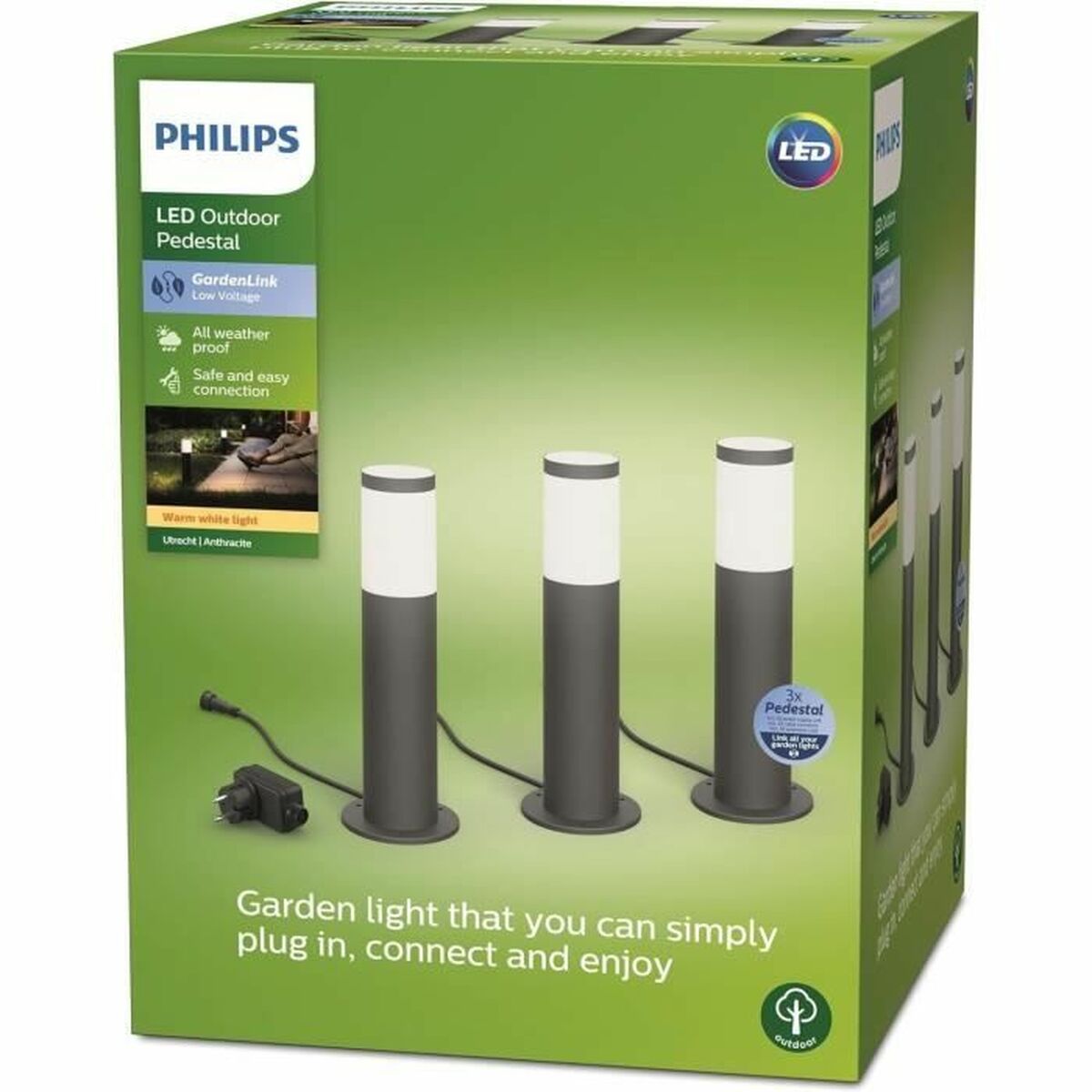 Philips Lamp Philips Grijs 220-240 V Warm Wit 600 Lm