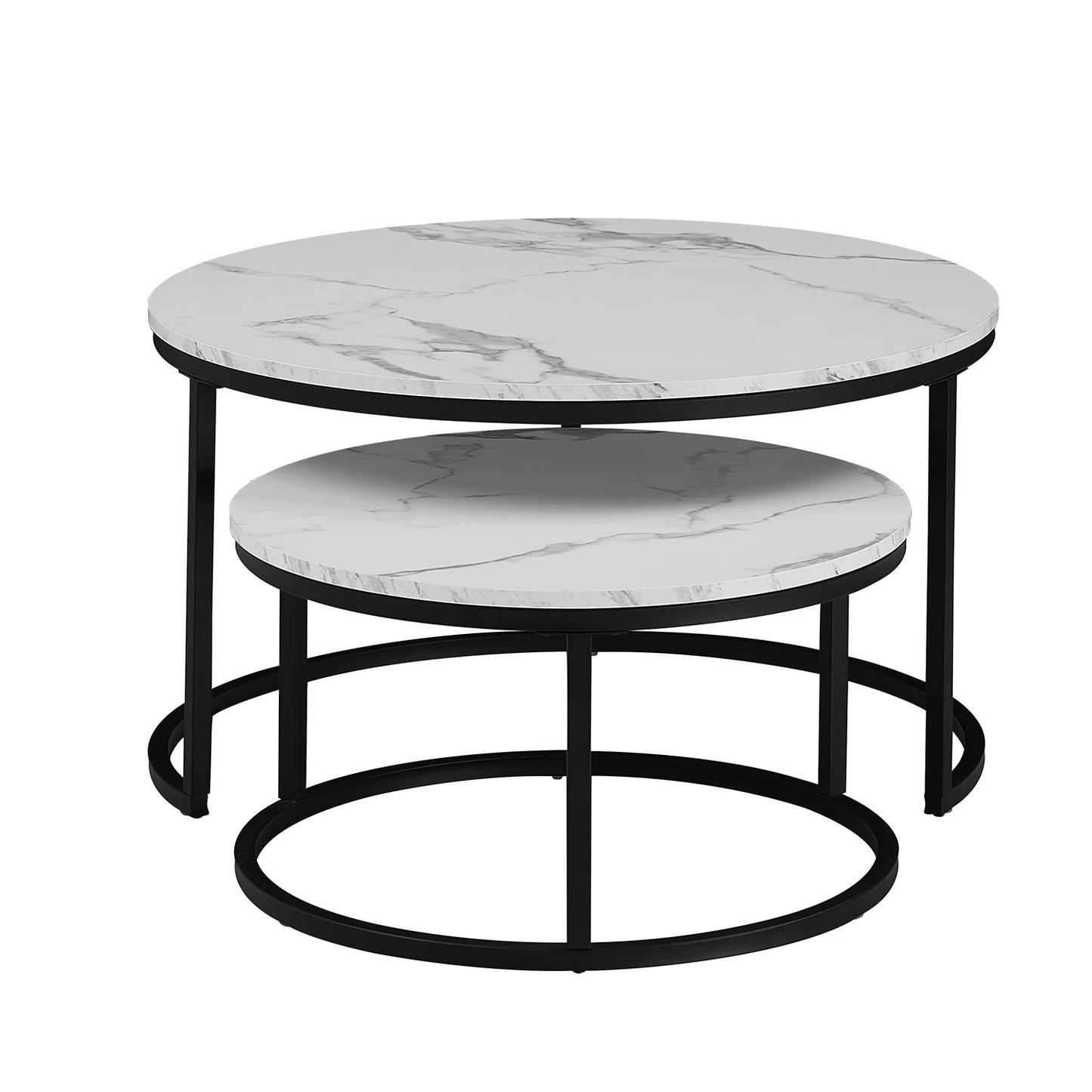 White Marble Round Tea Desk