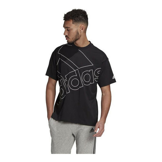 Adidas Heren-T-Shirt Met Korte Mouwen Adidas Giant Logo Zwart