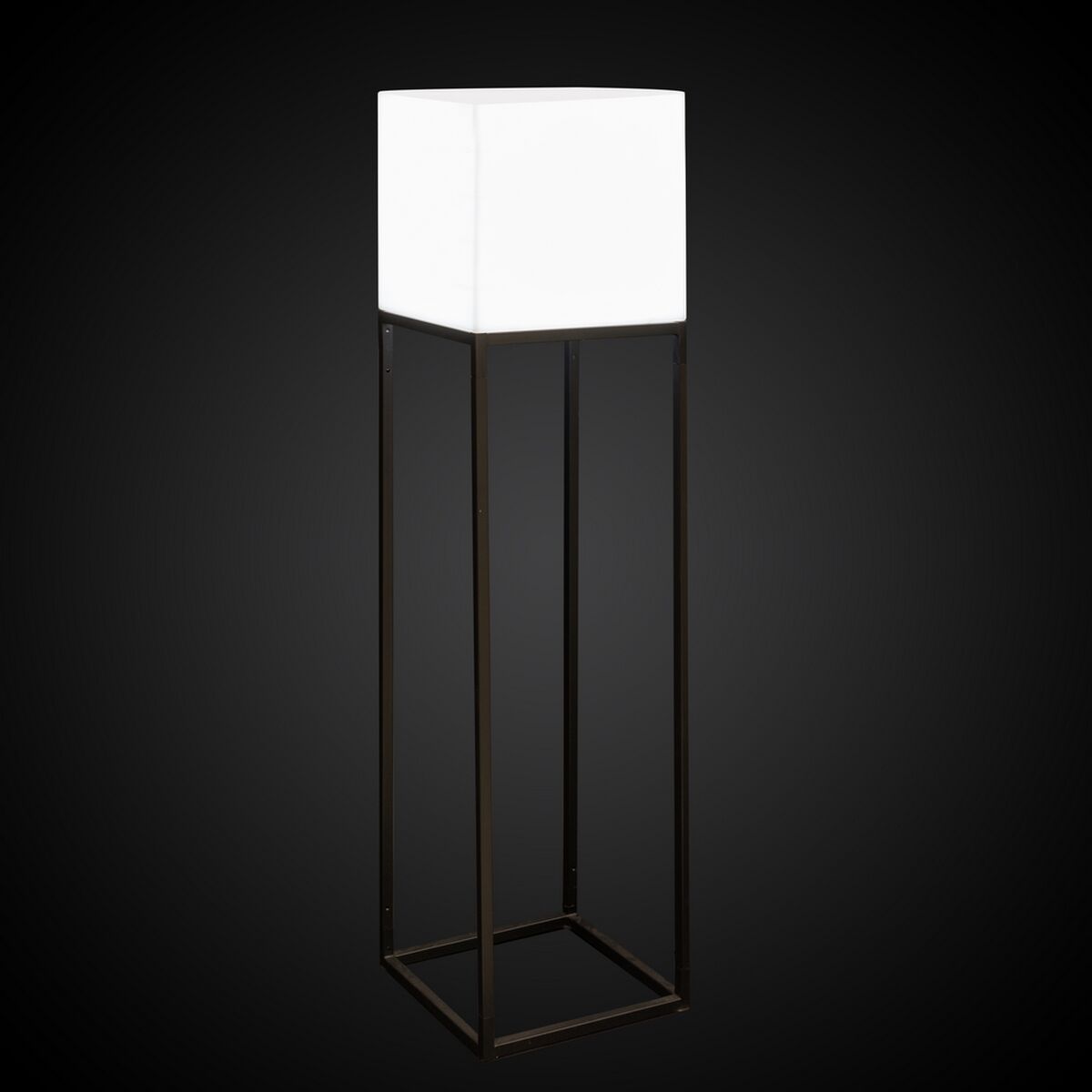 Bigbuy Home Vloerlamp Block Wit Grijs Polyethyleen Staal 38 X 38 X 155 Cm