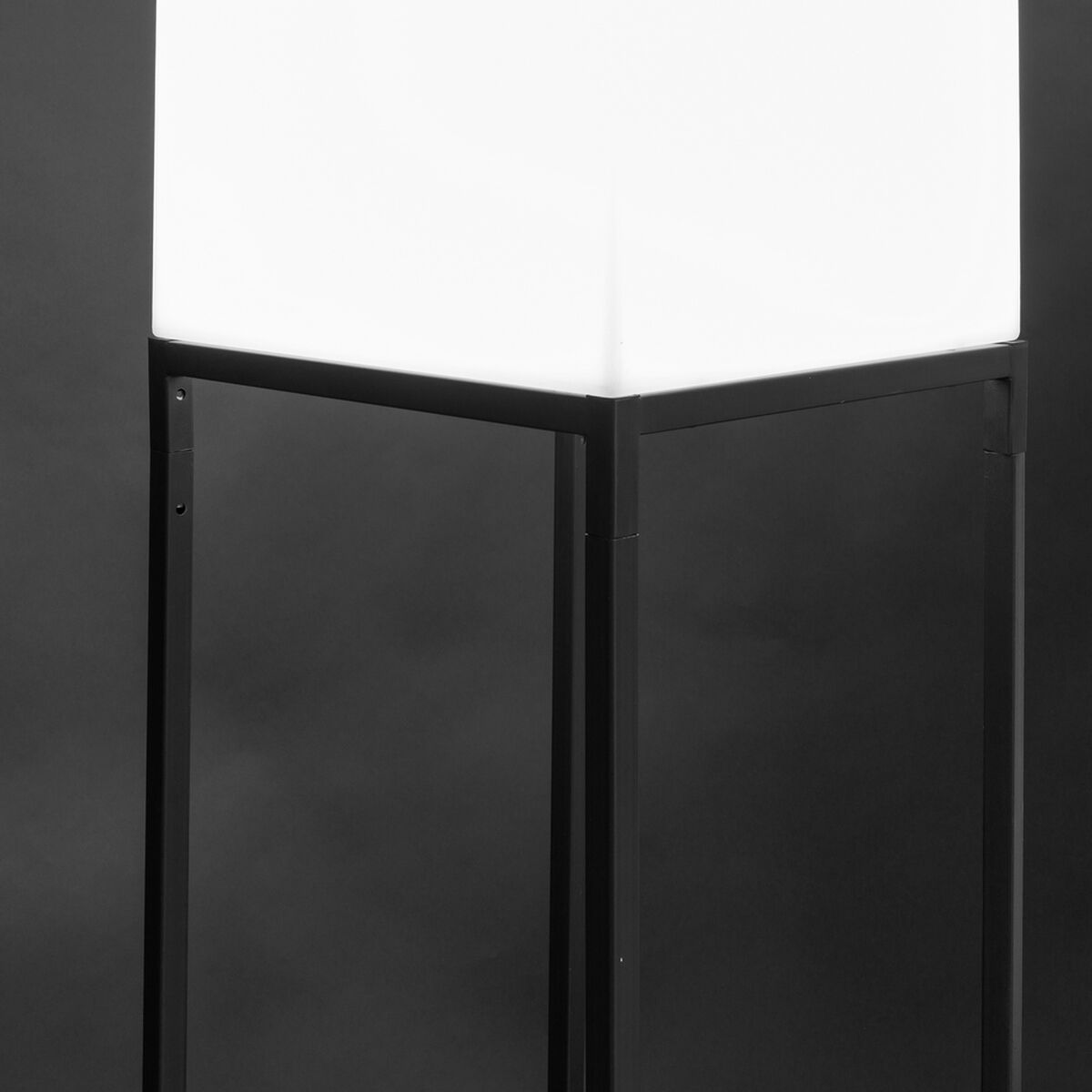 Bigbuy Home Vloerlamp Block Wit Grijs Polyethyleen Staal 38 X 38 X 155 Cm