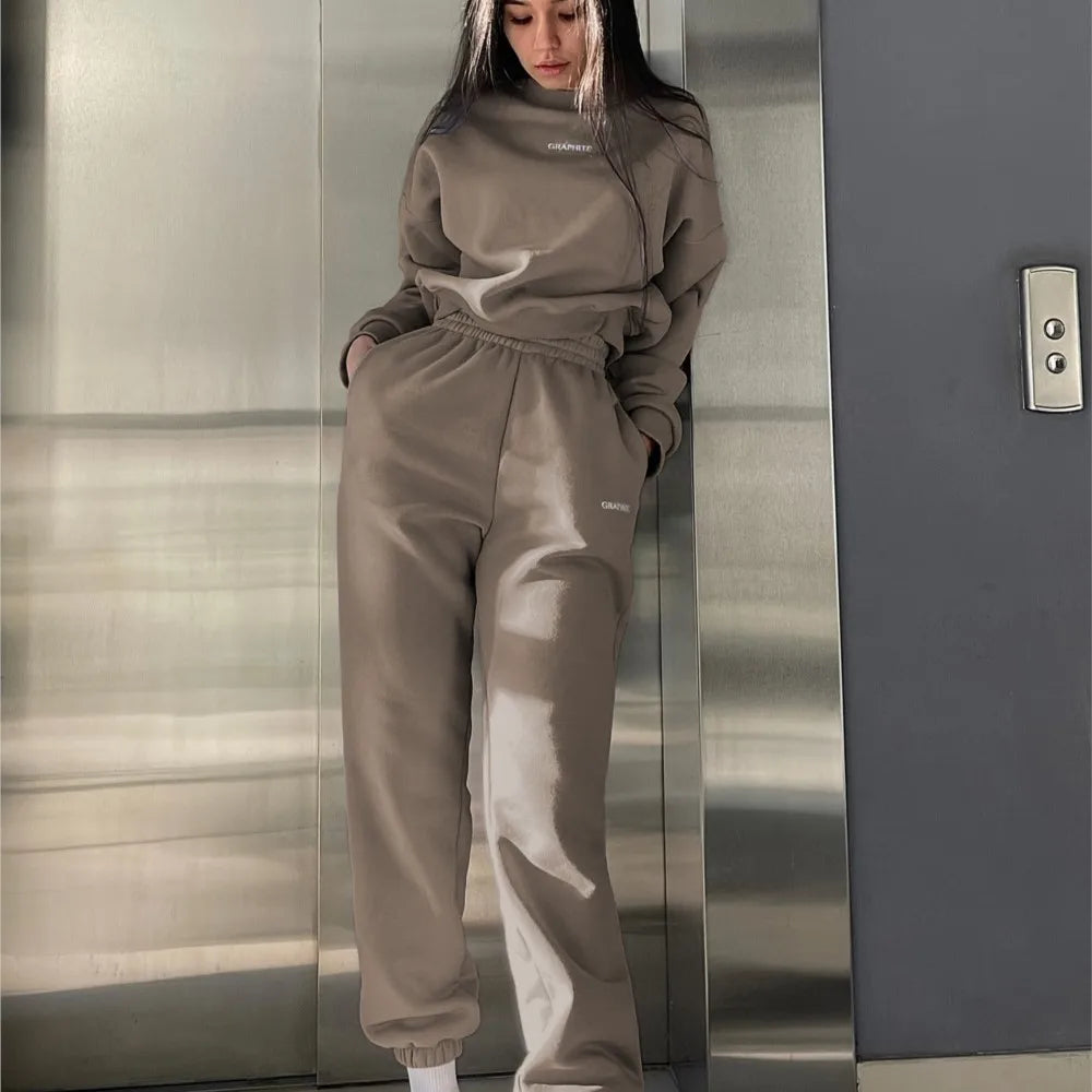 Autumn/Winter Women's 2-Piece Hoodie & Pants Set