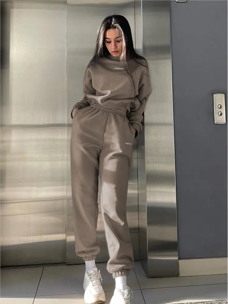 Autumn/Winter Women's 2-Piece Hoodie & Pants Set