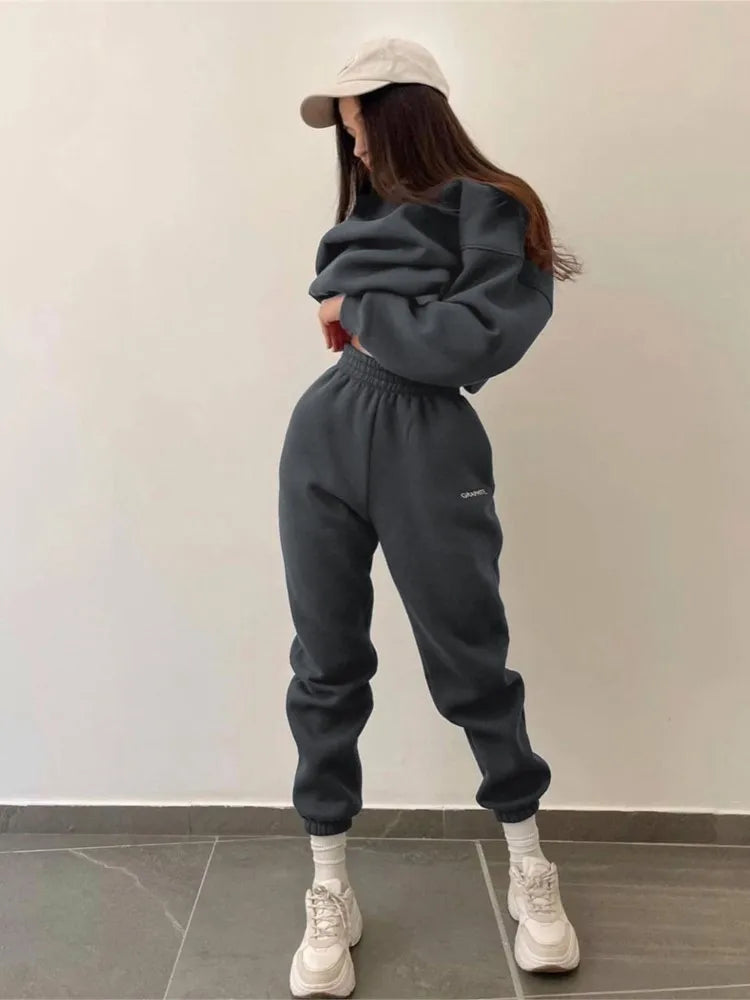 Autumn/Winter Women's 2-Piece Hoodie & Pants Set