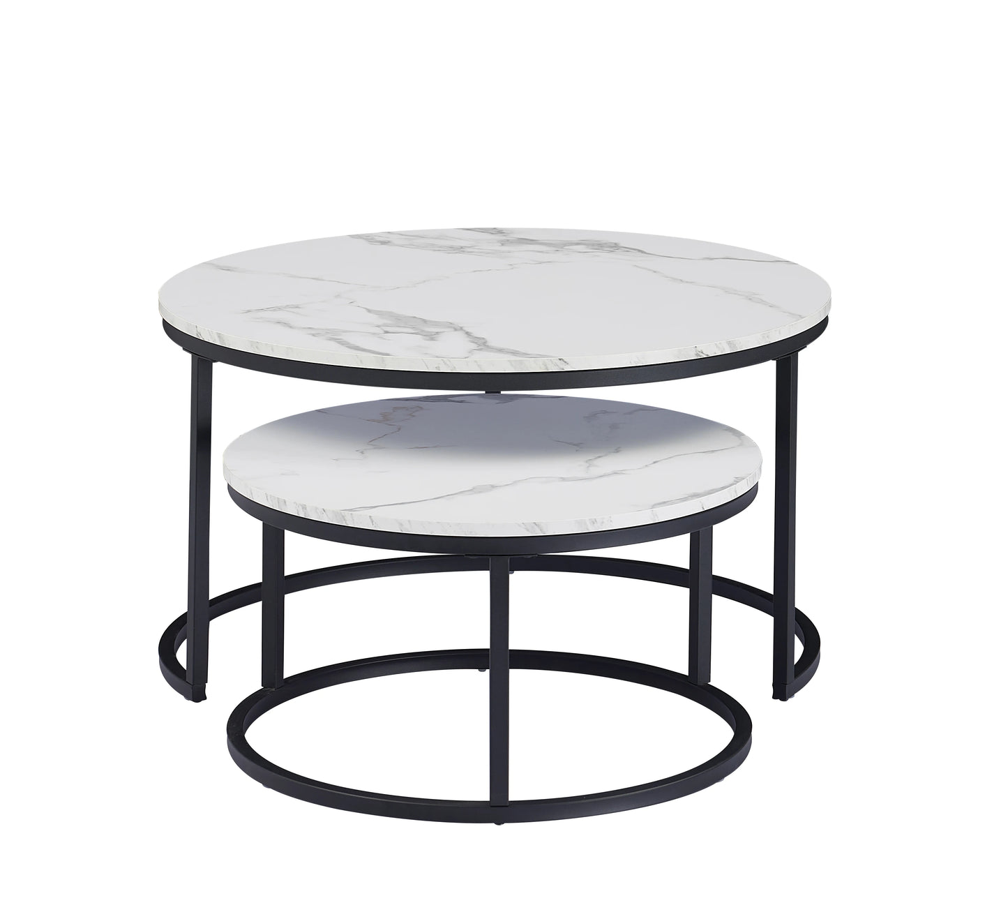 White Marble Round Tea Desk